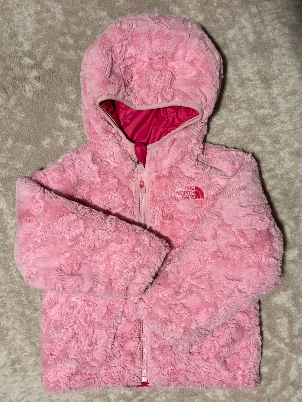 The North Face - Pink Hooded Reversible Kids Jacket